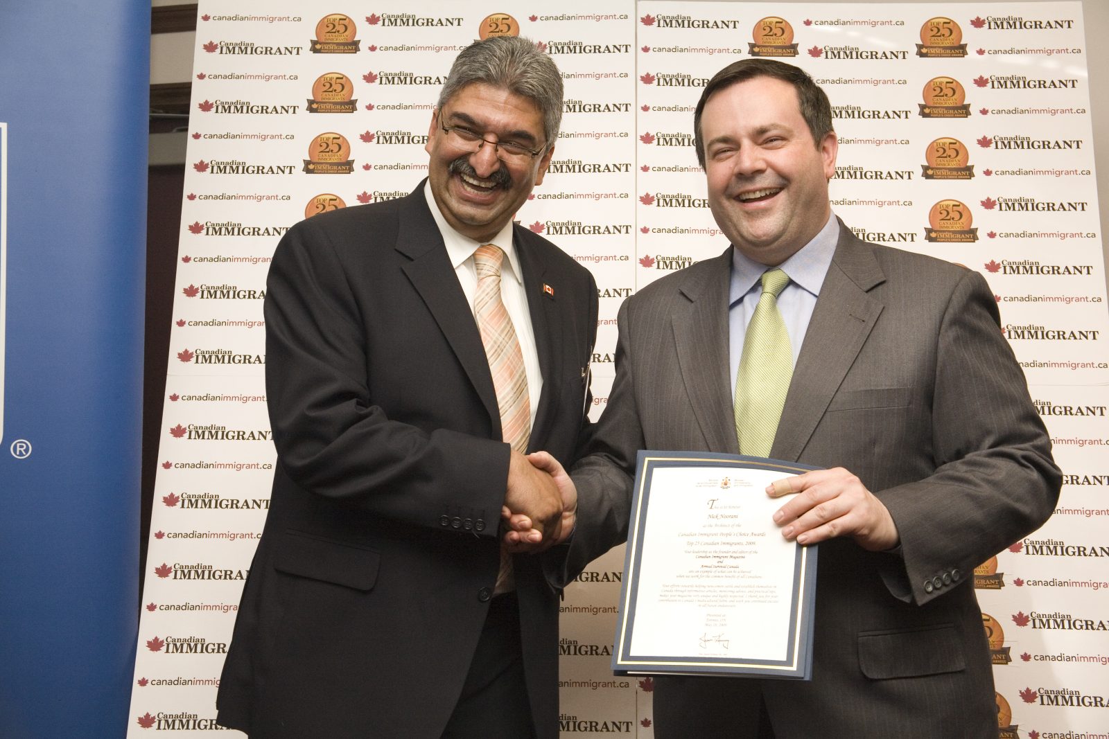 Immigration Minister Jason Kenney first Top 25 Immigration awards